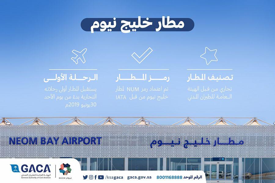 الطيران المدني السعودي يعلن افتتاح مطار خليج نيوم