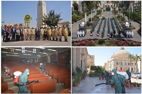 القوات المسلحة تعاون جامعة القاهرة في تنفيذ كافة الإجراءات الوقائية والاحترازية   لمجابهة 