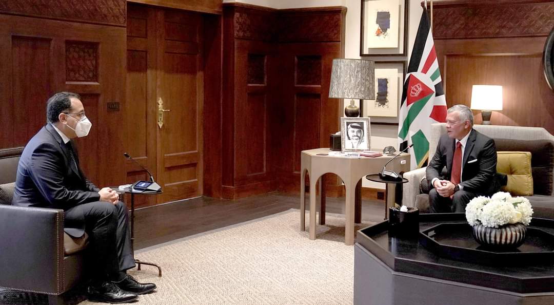 ملك الأردن ومصطفى مدبولي يبحثان تعزيز وتنسيق التعاون الاقتصادي والسياسي بين البلدين
