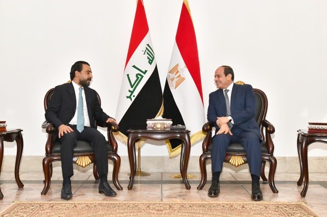 خلال لقائه بالحلبوسي فى بغداد .. الرئيس يؤكد علي قوة ومتانة العلاقات المصرية -العراقية