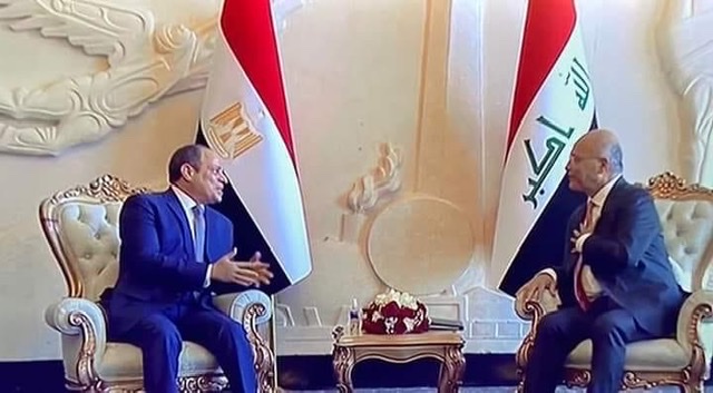 الرئيس السيسي يلتقي نظيره العراقي فى مستهل زيارته لبغداد