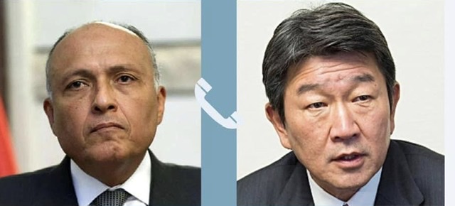 وزير الخارجية يبحث مع نظيره الياباني العلاقات الثنائية وعدد من الملفات الإقليمية والدولية