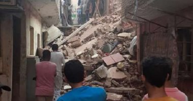 انهيار منزل مكون من 5 طوابق فى مدينة دمنهور بالبحيرة