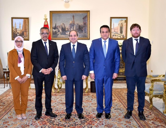 السيسي يؤكد حرص مصر على تطوير التعاون مع منظمة الصحة العالمية 