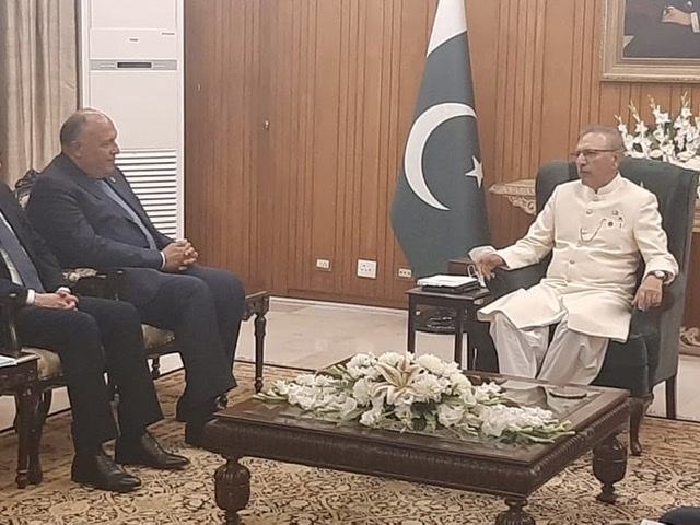 الرئيس الباكستاني يستقبل سامح شكري بإسلام آباد
