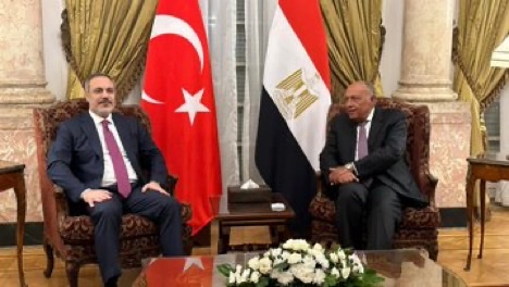 بدء جلسة مباحثات  بين وزير الخارجية ونظيره التركي بقصر التحرير