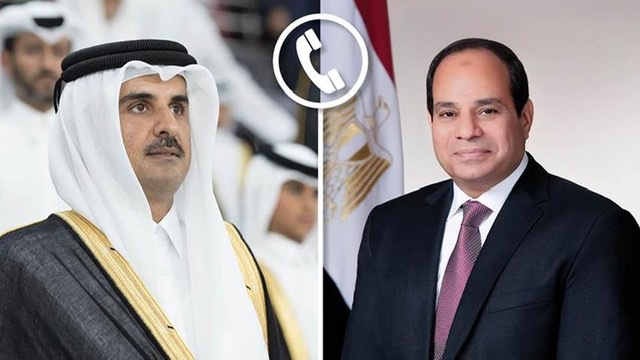 أمير قطر مهنئًا الرئيس السيسي هاتفيًا: حريصون على استمرار العمل المشترك بما يعود بالخير على البلدين 