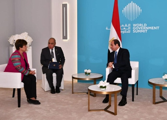 الرئيس السيسي يلتقي المدير العام لصندوق النقد الدولي بدبي