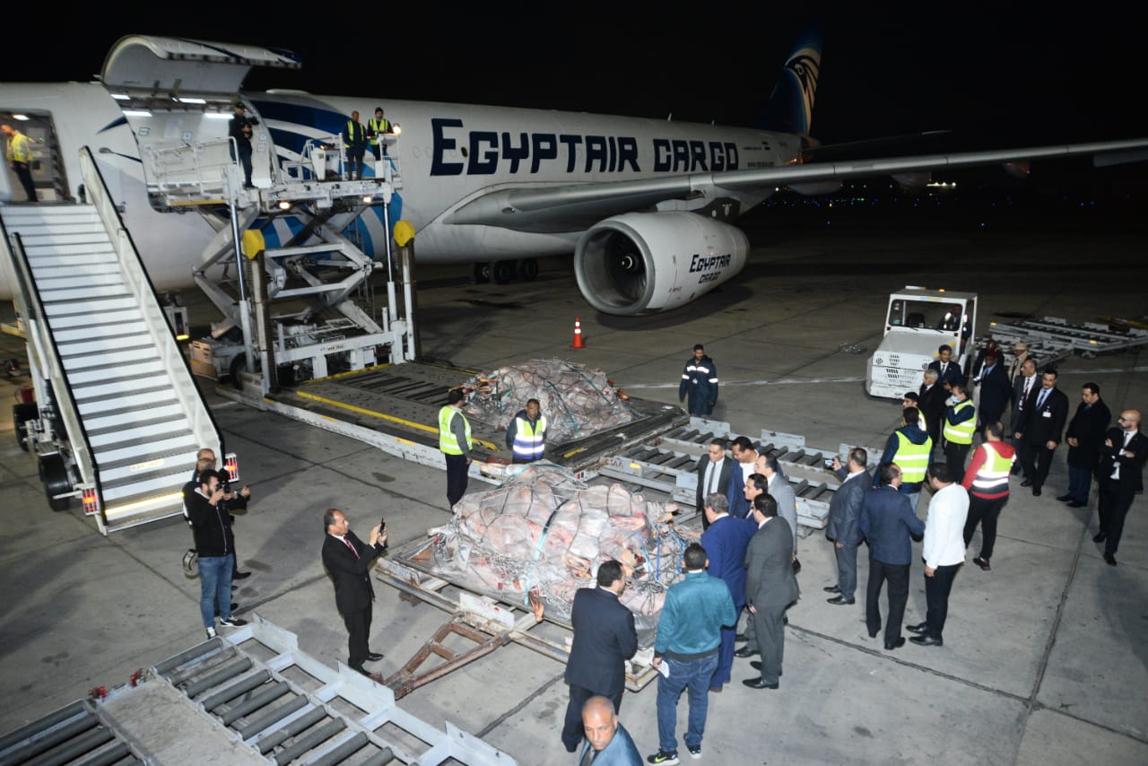 مصر للطيران للشحن الجوى تساهم فى نقل سلسلة شحنات لحوم مبردة من تشاد إلى مصر

