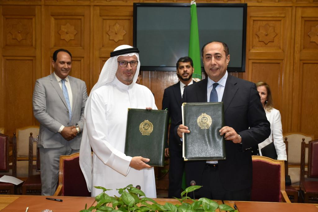 جامعة الدول توقع اتفاق تعاون مع الشبكة العربية للبث المشترك بدولة الامارات 