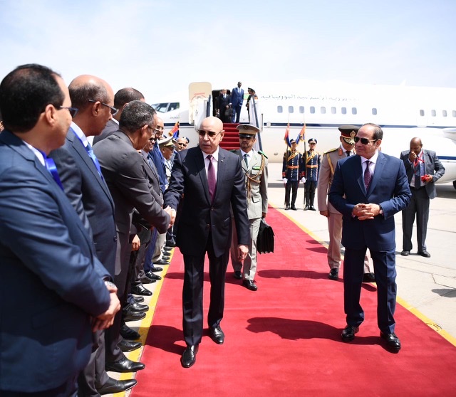 بالصور.. مراسم استقبال الرئيس السيسي لنظيره الموريتاني 