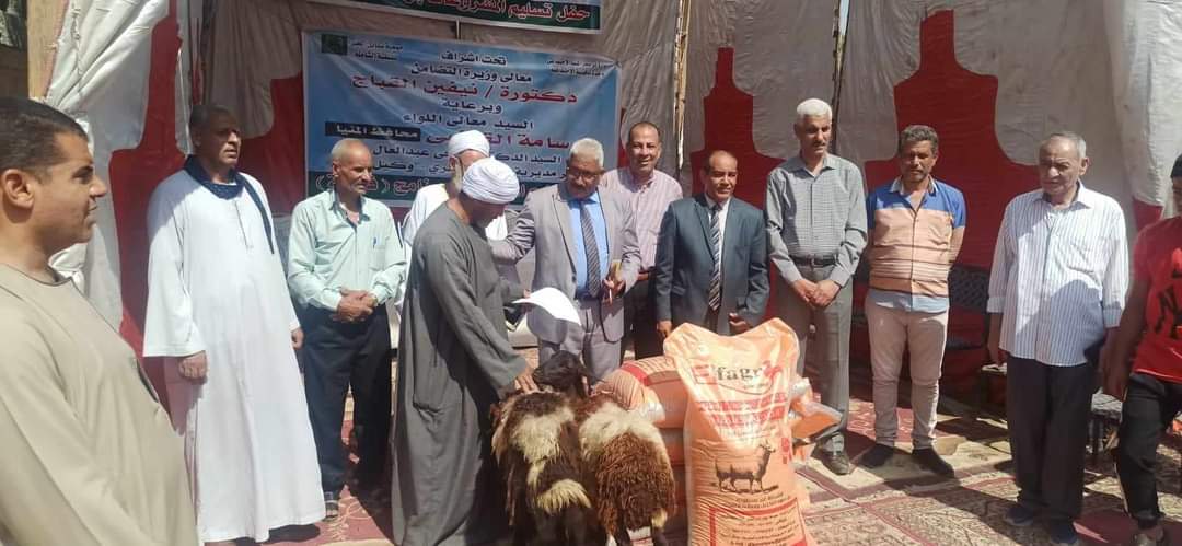 محافظ المنيا: تسليم 128 رأس ماشية بقرية ماقوسة ضمن برنامج 