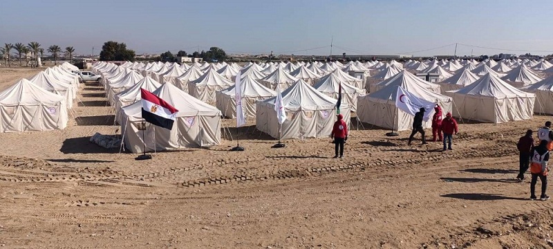 الهلال الأحمر الفلسطيني يتعاون مع الهلال الأحمر المصري لإيواء اللاجئين في خان يونس    

