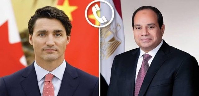 السيسي يبحث مع رئيس الوزراء الكندي خطورة التصعيد في قطاع غزة