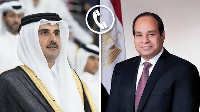 الرئيس السيسي وأمير قطر يبحثان مستجدات الجهود المشتركة لوقف إطلاق النار في قطاع غزة