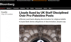 بلومبرج: موظفون بريطانيون يتعرضون للتأديب بسبب منشورات مؤيدة لفلسطين ويرفعون دعوى قضائية ضد 