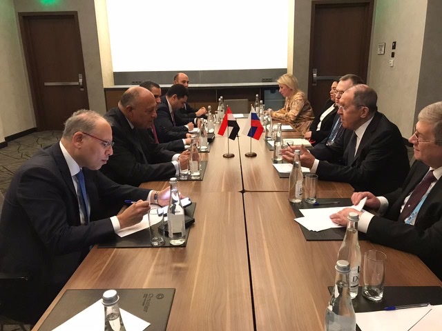 شكري ولافروف يتفقان على عقد لقاء لوزراء خارجية روسيا والدول العربية الخمس لمناقشة القضية الفلسطينية